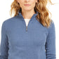 Karen Scott Women's Cotton Half-Zip Mock-Neck Top Blue Size X-Small
