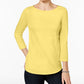 Charter Club Women's Button Shoulder Top Yellow  Size PM