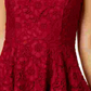 City Studios Junior's Lace Fit & Flare Dress Red Size 3