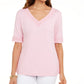 Karen Scott Women's Cotton Crochet Trim Top Pink Size X-Small