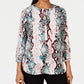 JM Collection Women's Half Placket Blouse Green Size Large