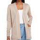 Karen Scott Women's Open Front Pocket Cardigan Brown Size Medium