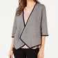 Alfani Women's Petite Drape-Front Cardigan Gray Size Petite X-Large