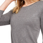 Maison Jules Women's 3/4-Sleeve Solid T-Shirt Gray Size XX-Large