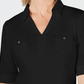 Karen Scott Women's Cotton Johnny-Collar Top Black Size Medium