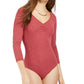 Self Esteem Junior's Long Sleeve Bodysuit Pink Size Large