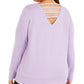 Ideology Women's Plus You Are Beautiful Graphic Sweatshirt Purple Size 3X