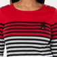 Karen Scott Women's Petite Striped Colorblocked Top Bright Red Size PS