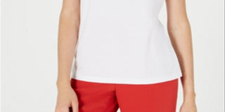 Bar III Women's Lace up T-Shirt White Size XXS