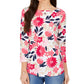 Charter Club Women's Floral Print Top Red Size X-Small