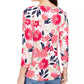 Charter Club Women's Floral Print Top Red Size X-Small