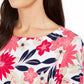 Charter Club Women's Floral Print Top Red Size X-Small