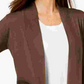 JM Collection Women's Open Front Cardigan Brown Size XX-Large