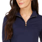 Charter Club Women's Half-Zip Top Blue Size X-Small