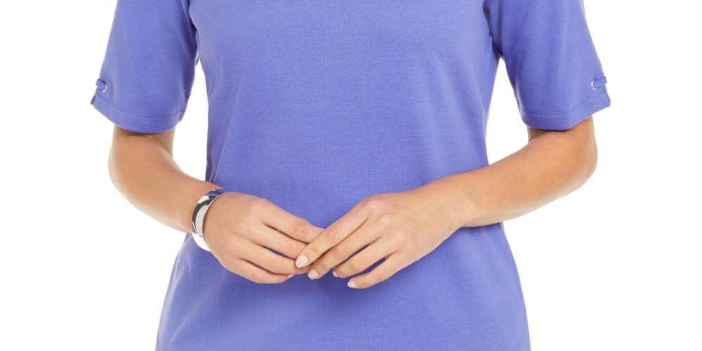 Karen Scott Women's Cotton Ring Top Purple Size Small