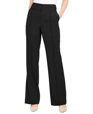 Alfani Women's Pintuck Tummy Control Trousers Black Size 6 Petite