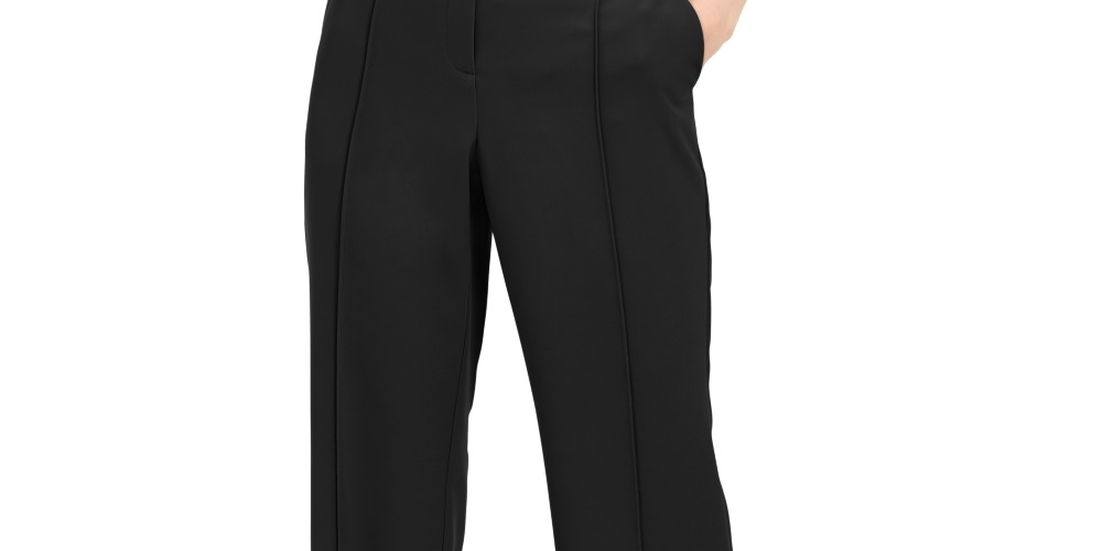 Alfani Women's Pintuck Tummy Control Trousers Black Size 6 Petite
