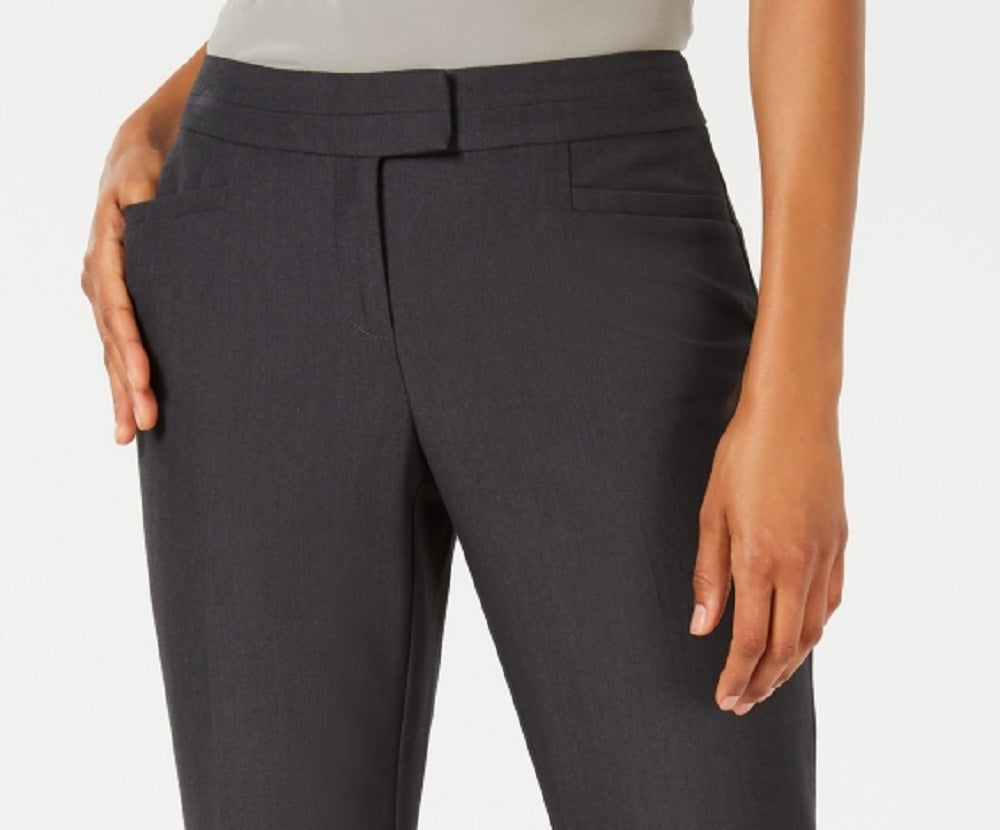 JM Collection Women's Extended-Tab Trousers Charcoal Size 4 Petite