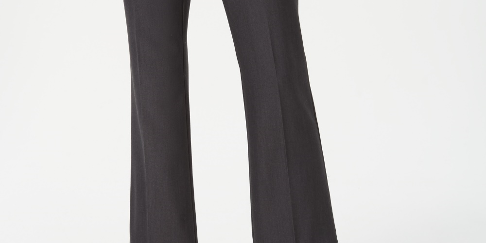 JM Collection Women's Extended-Tab Trousers Charcoal Size 4 Petite