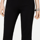JM Collection Women's Cropped Button Trim Flare Pants Black Size Petite Medium