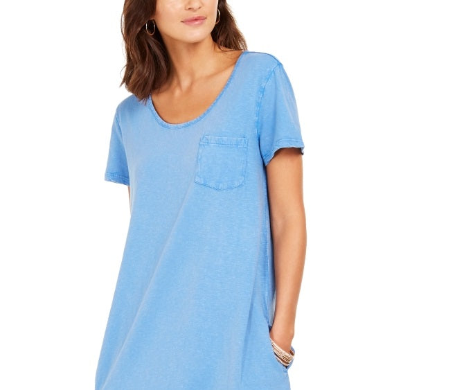 Style & Co Women's One Pocket T-Shirt Dress Blue Size X-Small