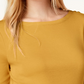 Charter Club Women's Pima Cotton Boat-Neck Button-Shoulder Top Gold Size X-Small