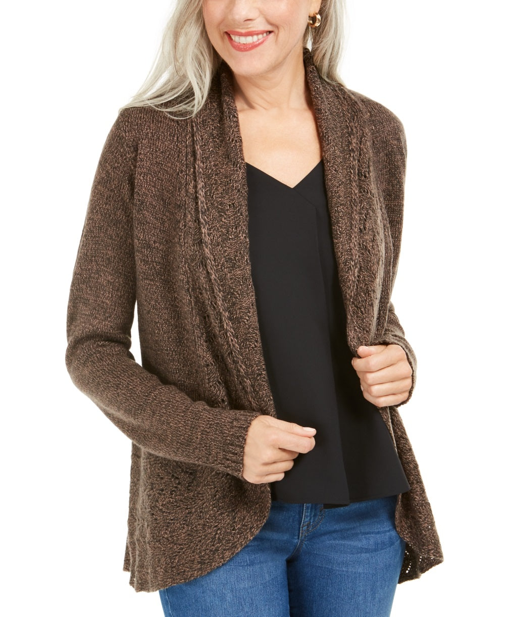 Karen Scott Women's Shawl Collar Cardigan Brown Size XX-Large