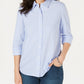 Charter Club Women's Cotton Knit Shirt Blue Size X-Large
