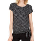 JM Collection Women's Tie Hem T-Shirt Black Size Large