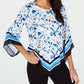 Alfani Women's V Hem Angel Sleeve Top Blue Size Petite Small
