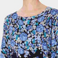 Karen Scott Women's Floral Print Sweater Blue