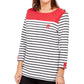 Karen Scott Women's Striped Polka Dot Top Red Size PSM