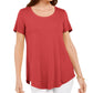 JM Collection Women's Scoop Neck Top Orange Size Medium