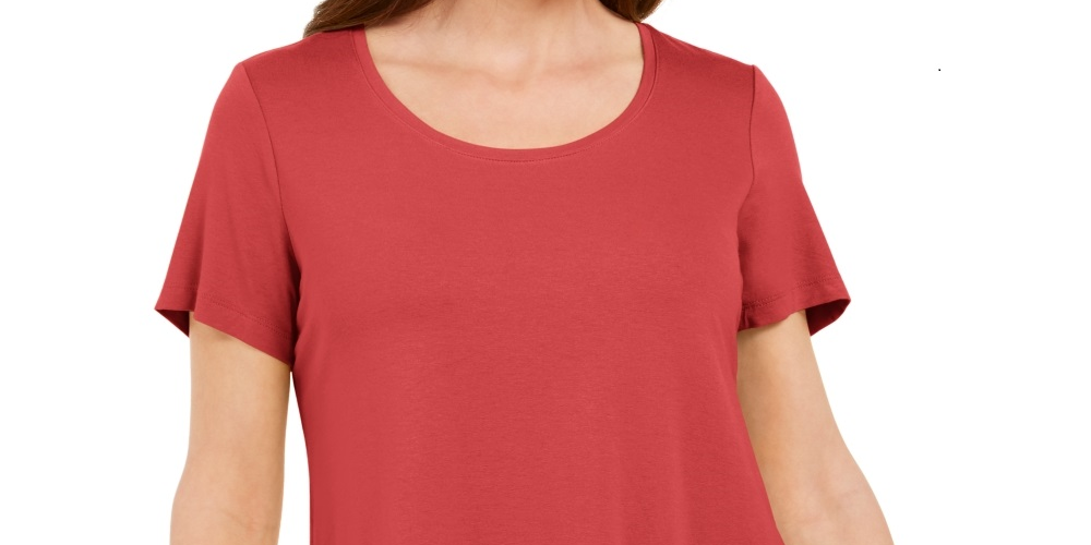 JM Collection Women's Scoop Neck Top Orange Size Medium