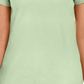 Karen Scott Women's Cotton Scalloped Neck T-Shirt  Green Size Small