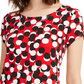 Alfani Women's Printed Round Hem T Shirt Red Size PL