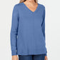 Karen Scott Women's V-Neck Pullover Sweater Blue Size Small