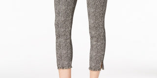 Alfani Women's Petite Fringe Hem Ankle Pants Grey Size 14 Petite