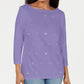 Karen Scott Women's Cotton Grommet Top Purple Size X-Small