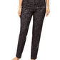 JM Collection Women's Jacquard Straight Leg Pants Black Size Petite X-Large