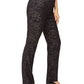 JM Collection Women's Jacquard Straight Leg Pants Black Size Petite X-Large
