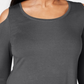 JM Collection Women's Cold Shoulder Top Charcoal Size Petite Small