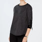 Charter Club Women's Cotton Velvet-Trim Lace-Up Top  Black PS