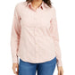 Charter Club Women's Button Down Cotton Corduroy Shirt Pink Size Petite Small