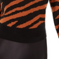 Bar III Women's Zebra Print Volume Sleeve Sweater Brown Size M