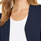 Charter Club Women's Open-Front Curved-Hem Completer Sweater Blue Size Small