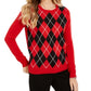 Charter Club Women's Petite Argyle Sweater  Medium Red Size PM