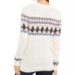Charter Club Women's Printed Sweater White Size Petite Small