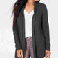 Karen Scott Women's Cotton Mixed Knit Cardigan Gray Size -PL