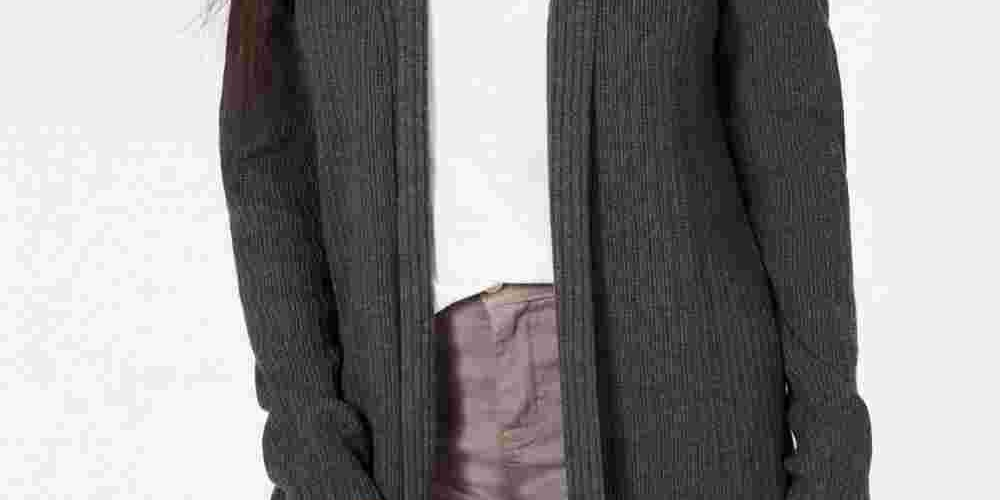 Karen Scott Women's Cotton Mixed Knit Cardigan Gray Size -PL